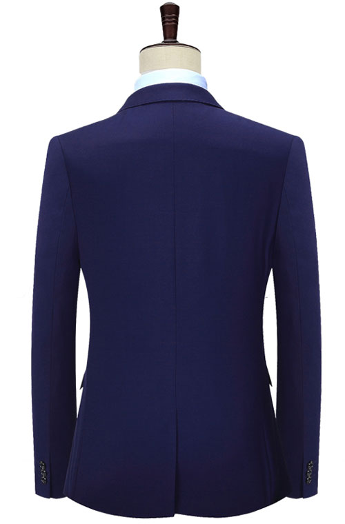 蘭色商務西裝定做后背款式效果圖