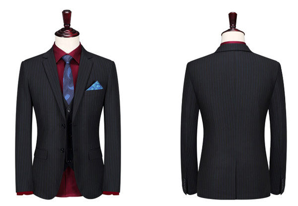 商務條紋西裝定制款式模板圖