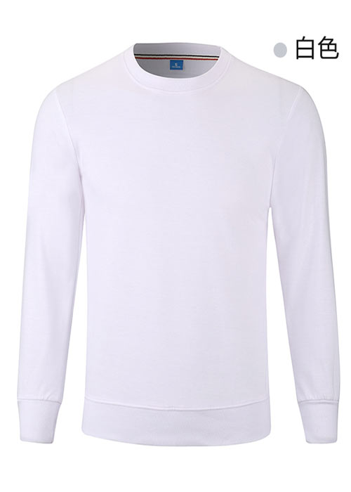白色長袖圓領衛衣現貨批發定制LOGO
