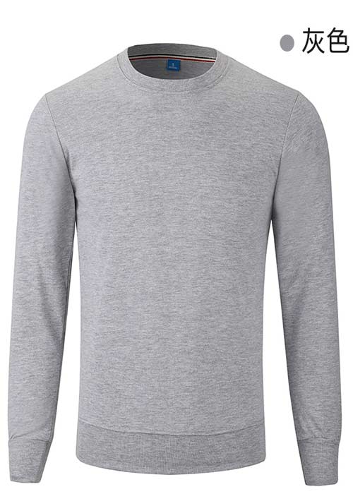 花灰色薄款長袖圓領衛衣訂做