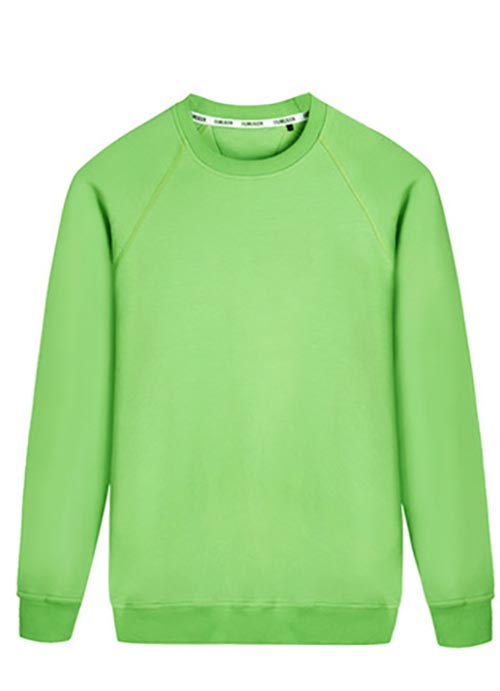 綠色圓領插肩袖線圈衛衣